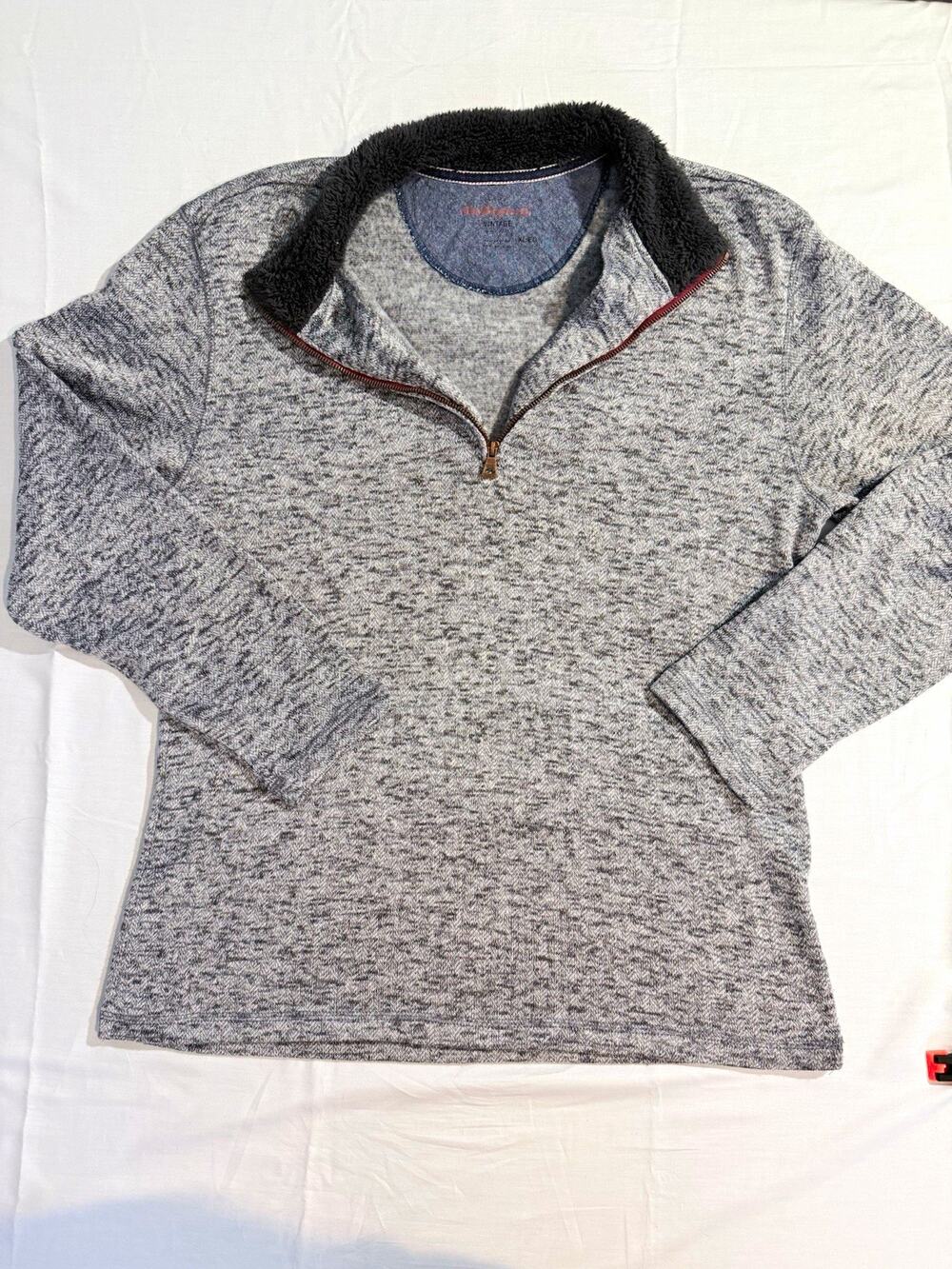 Weatherproof Mens XL Gray Quarter Zip Mock Neck Fleece Pullover Sweater Solid